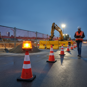 Lámpara de Advertencia Cilíndrica Amarilla de 12 LED BM-1100 para Seguridad Vial - Product Image 3