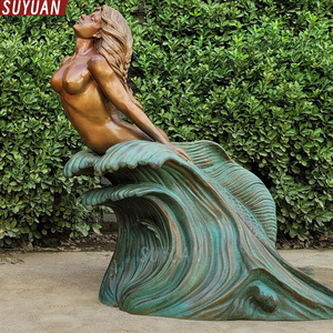 Escultura de Bronce de Tritón y <span class=keywords><strong>Nereida</strong></span> a Tamaño Real para Exteriores, Estilo Marino, Técnica de Fundición, Impresión Offset, Colores Personalizables - Product Image 6