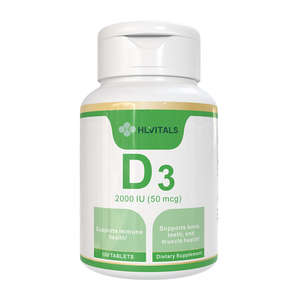 Comprimés de Vitamine D3 2000 UI certifiés GMP, complément alimentaire en marque blanche pour la santé immunitaire et osseuse, OEM/ODM - Product Image 1