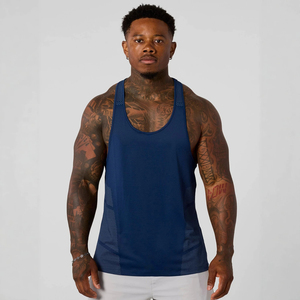 Breathable Men's Fitness I-shaped <b>Vest</b> Knitted Sporty <b>Sweat</b>-Absorbent Quick-Drying Sports Sleeveless Top Factory OEM Processing - Product Image 4