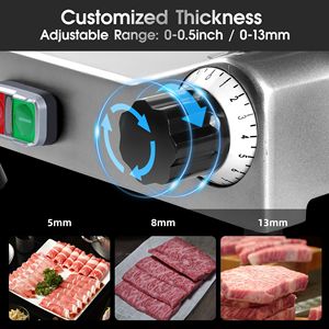 Rebanadora de Carne Comercial, Rebanadora de Queso y Carne Congelada de 240W, Cuchilla de Acero Cromado Premium, Semi-Automática, Bajo Nivel de Ruido - Product Image 1
