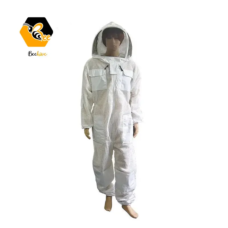 3-lagiger belüfteter Baumwoll-Sicherheits-Bienen anzug Farm Bees Kleidung Jacke Overall Bienen schutzanzug für Imker