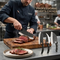 Couteau de boucher forgé à la main Viking avec logo personnalisé, acier 5Cr15 MoV, couteau professionnel pour steakhouse, vente en gros