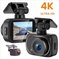 Caméra de tableau de bord de voiture à double objectif 4K, enregistrement avant et arrière, vision nocturne HD 2 pouces, WiFi, DVR connecté au mobile