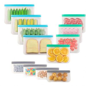 PEVA Freezer Bags Food Storage Vacuum Silicone Food Storage Bag Silicone Preservation Bag Zip storage