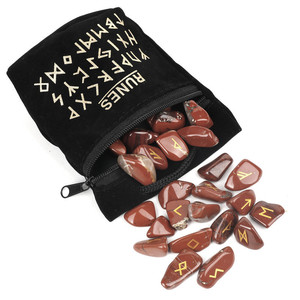 Juego de 25 Piedras Rúnicas de Cristal Natural con Patrón de <span class=keywords><strong>Alfabeto</strong></span> Rúnico Grabado, Piedras Semipreciosas al por Mayor - Product Image 3