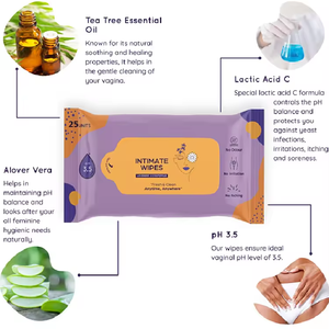 Biokleen marque privée 25ct Lingettes humides intimes féminines Lingettes d'hygiène non parfumées pour <span class=keywords><strong>femme</strong></span> - Product Image 2