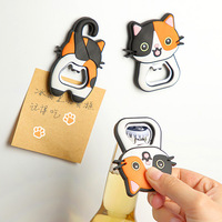 Décapsuleur en silicone personnalisé par le fabricant, motif chat mignon, étanche, léger, aimant de réfrigérateur, accessoire de bar