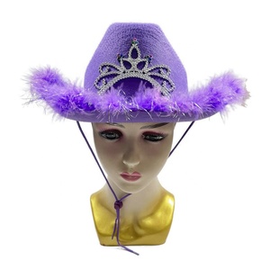 <span class=keywords><strong>Sombrero</strong></span> de fiesta de Halloween de Navidad Fiesta de baile de Carnaval Corona Pluma <span class=keywords><strong>Princesa</strong></span> Borde ancho <span class=keywords><strong>Sombrero</strong></span> de <span class=keywords><strong>vaquero</strong></span> occidental <span class=keywords><strong>Sombrero</strong></span> de <span class=keywords><strong>vaquero</strong></span> - Product Image 4