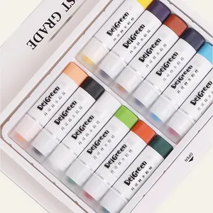 ปากการะบายสีน้ำสำหรับเด็ก,มาคารอน12สีแท่งเขียนกราฟฟิตีสีพื้นละลายน้ำได้สีเทียนสำหรับเด็ก