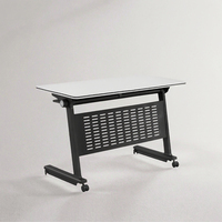 Table d'ordinateur pliable de style moderne en fer, bureau mobile pour l'école, bureau à domicile, table de conférence durable pour usage commercial