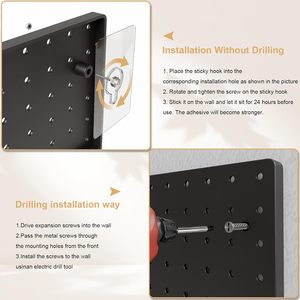 4 cái kim loại sắt Pegboard Tường Tổ chức chủ cho nhà bếp phòng khách văn phòng trò chơi hoặc phòng tắm tường lưu trữ - Product Image 3