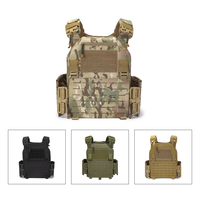 Gilet Tactique GAF en Nylon 1000D Camouflage, Découpe Laser Molle, Robuste et Réglable, Porte-Plaque