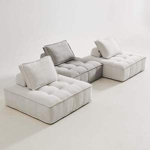 Set di Divani Moderni e Semplici con Design Modulare in Tessuto e Spugna Quadrata, Comodi e Compatti per il <span class=keywords><strong>Soggiorno</strong></span> - Product Image 3