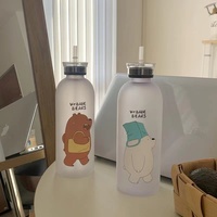 1000ml Extra-large capacité tasse à eau tasse à paille en plastique mignon Portable résistant aux hautes températures bouteille d'eau