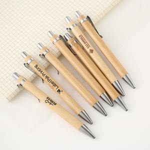 Pulpen Bambu Alami dengan Logo Cetak Kustom Hadiah Promosi Bisnis Pulpen Kayu Unik untuk Acara Perusahaan Pemasok Grosir - Product Image 3