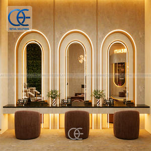 Modern saç <span class=keywords><strong>Salon</strong></span> aynaları stil istasyonları mobilya <span class=keywords><strong>Salon</strong></span> kuaförlük güzellik salonu ekipmanları - Product Image 2