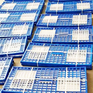 YYC Cage de transport d'oiseaux en plastique à trois portes Cage de pigeon de course de volaille Cages d'entraînement avec mangeoire et boîte d'abreuvement - Product Image 6