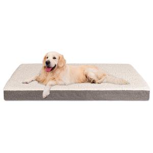 Cama ortopédica extragrande personalizada de espuma viscoelástica para mascotas XL/XL gris Sherpa, alfombrilla rectangular para perros de invierno y perros grandes - Product Image 6