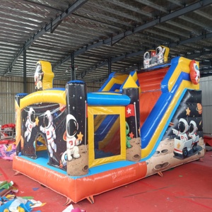 Castillo Inflable Comercial con Tobogán de Astronauta, Casa de Brinco con Diseño de Cohete Espacial para Fiestas de Cumpleaños Infantiles, Alquiler y Uso en el Patio Trasero - Product Image 6