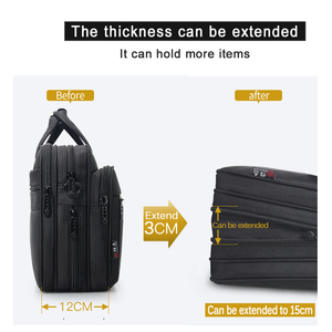Maletín grande para hombre, 15,6 pulgadas, 17 pulgadas, 19 pulgadas, funda para ordenador portátil, bolso de trabajo de oficina de negocios, bolso de mensajero, bolsos de hombro, bolsos de mano - Product Image 3