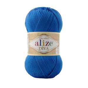 Alize Diva 132 saxe เส้นด้ายอะคริลิคสีฟ้า100% - Product Image 1