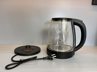 Bouilloire électrique en verre borosilicate 2L 1500W à bas prix, chauffe-eau sans fil, ébullition rapide, arrêt automatique, pour la maison, l'hôtel, la cuisine