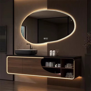 Modern Minimalist Solid Wood Vanity <strong>Cabinet</strong> with Smart Defog Mirror and Countertop for Apartment Use, <strong>Bathroom</strong> <strong>Sink</strong> - Product Image 4