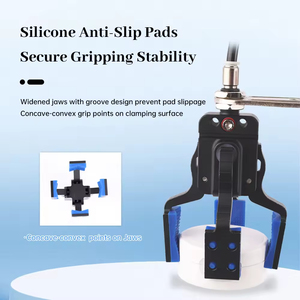 3-Jaw <b>Mini</b> J1060 <b>Robotic</b> Gripper Accessory Pneumatic Parts with Non-Slip Silicone Pads and Magnetic Switch Slot - Product Image 2