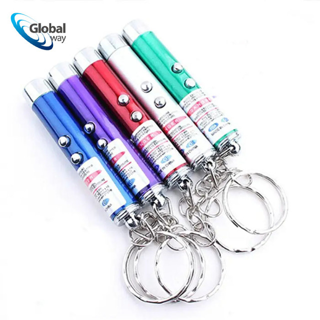 Mini Laser Pointer Keychain LED Flashlight 2 in 1 Promotional Gift Aluminum Alloy Infrared Teaching Light