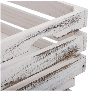 3 Pack <strong>Wooden</strong> <strong>Crates</strong> for Display, Distressed Nesting <strong>Wooden</strong> Storage Box with Handles, Decorative <strong>White</strong> <strong>Wooden</strong> Bins for Fruit - Product Image 4