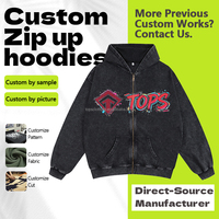 Sweat à capuche zippé de haute qualité avec logo personnalisé, streetwear uni, sweats à capuche et sweat-shirts oversize pour hommes