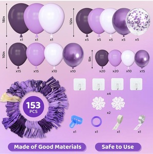 18 12 10 palloncini in lattice metallico da 5 pollici con coriandoli viola fornisce Kit in lattice con arco a palloncino per matrimonio e compleanno Set per feste - Product Image 5