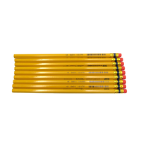 Crayon en bois jaune HB de haute qualité avec gomme pour écolier
