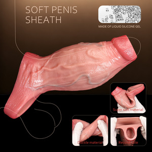 Anello per Pene Realistico di 2,5'' di Diametro, Riutilizzabile, Ingranditore del Pene, Elastico e Ispessito per Prolungare il Rapporto/Ingrandire il Piacere Sessuale - Product Image 5