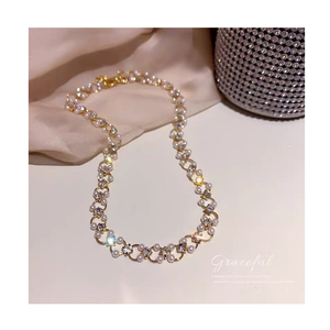 Mode Korea Eenvoudige Glanzende Persoonlijkheid Ketting Ingelegd Strass Parel Ketting Kraag Dames Bruiloft Sieraden Verjaardagscadeau - Product Image 6