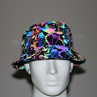 Cappelli a Secchiello LED Personalizzati per Esterni, All'Ingrosso, di Lusso, alla Moda, Olografici, Casual, da Festa, Colorati e Riflettenti