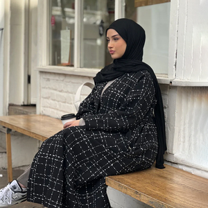 Islamic Clothing <strong>Women</strong> <strong>Winter</strong> Thick <strong>Warm</strong> Modest Abaya <strong>Coat</strong> Dubai Custom Kimono Tweed <strong>Coat</strong> for Muslim - Product Image 2