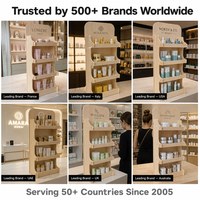 Exhibidor de Madera de 5 Niveles Personalizado para Cosméticos y Cuidado de la Piel, Estante de Madera para Tienda, Fácil de Montar, Exhibición para Punto de Venta, FSC