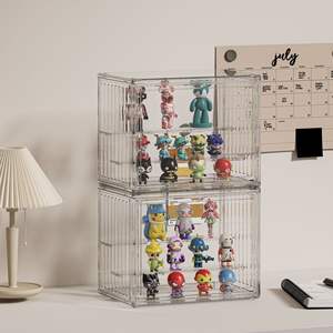 Caja de Almacenamiento para Figuras Pop Mart, Vitrina Transparente Magnética a Prueba de Polvo, Apilable, Negra 8619 - Product Image 5