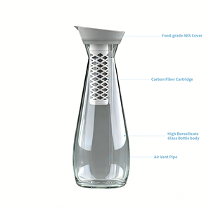 Nouvelle carafe filtrante à eau en verre minéral 2026 avec <span class=keywords><strong>charbon</strong></span> <span class=keywords><strong>actif</strong></span> pour éliminer le chlore, idéale pour la maison et les camping-cars - Product Image 2