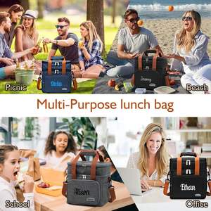 Sac isotherme personnalisé avec logo IDEA GIFT, double couche, promotionnel, en Oxford 300D, imperméable, pour cadeaux d'entreprise - Product Image 6