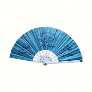 Grand éventail pliant en bambou de 33 cm, peint à la main, art populaire, tissu en nylon, classique, DIY, écologique, pour Halloween, promotionnel, pour entreprises - Product Image 3