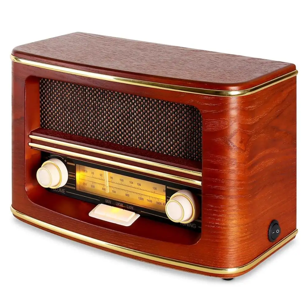 Armoire rétro en bois pour CD, appareil pour radio USB