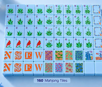 Mahjong de style américain en acrylique, design moderne de luxe, mini ensemble de voyage portable avec emballage en boîte en carton