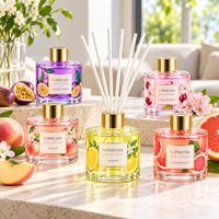 Salle de bain surdimensionnée personnalisable de qualité supérieure pour diffuseur de roseau Parfum de cheveux du fournisseur unique de qualité supérieure Verre coloré parfumé DIY