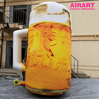 Mugs à bière en plastique gonflables pour la décoration d'entrée de bar, modèle de mug à bière gonflable pour les événements de festival de la bière