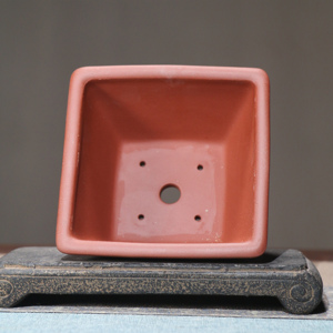 Pot à bonsaï carré Zisha en argile violette fabriqué par Wang Fei Pottery, style chinois pour l'intérieur - Product Image 4