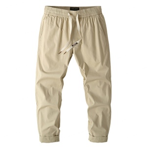 Spring New <b>Men's</b> Embroidered Canvas Mid Rise Straight Stretch Eco-Friendly Casual <b>Overalls</b> Pants 100% Cotton Midweight - Product Image 1