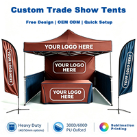 Stand d'exposition extérieur personnalisé avec logo, 3x3m/10ft, imperméable, couleur personnalisée, structure en aluminium portable, tente de salon professionnel pour intérieur